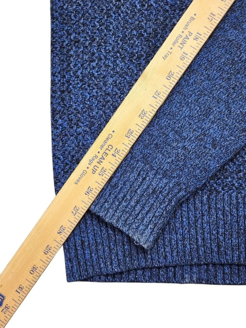 Banana Republic Marled Waffle Knit Wool Blend Mock Neck Sweater Medium Tall Blue